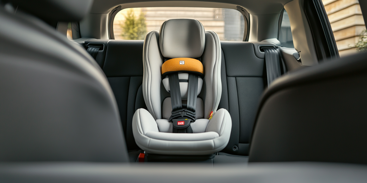 Rear-facing convertible installed rear center with seat-belt; 1-inch of movement or less at belt path